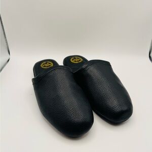 L.B. Evans Black Pebbled Leather Slip-Ons